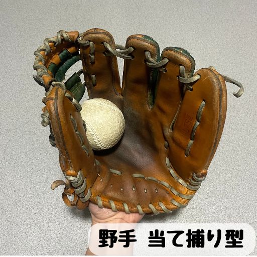 当て捕り型のグローブを閉じた状態