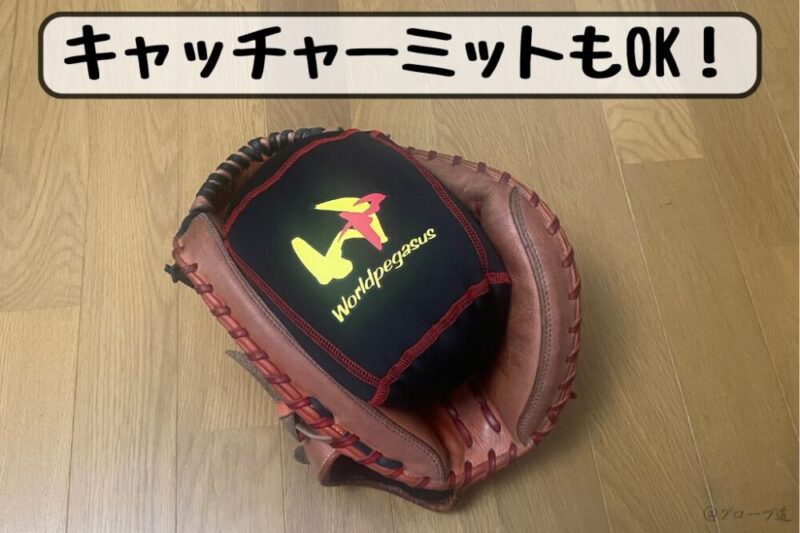 キャッチャーミットに、グラブピローを装着した写真